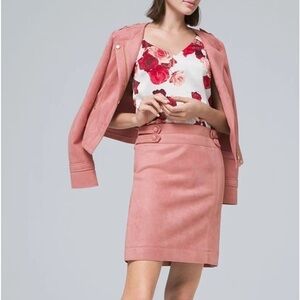 WHITE HOUSE BLACK MARKET Mauve Faux Suede Boot Skirt, NWOT!